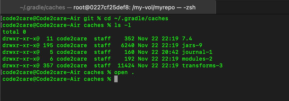 Commands to navigate Gradle Cache on Mac